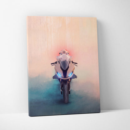 BMW S1000RR Inspired Supersport Wall Art, Modern Canvas Art & Motorcycle Garage Decor
