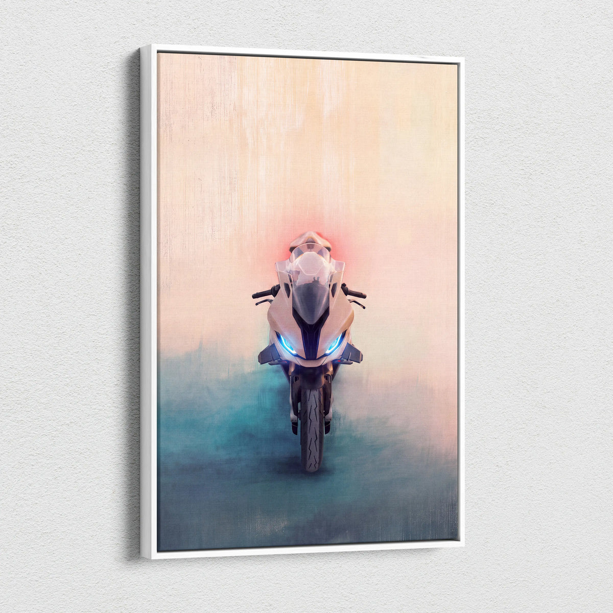 BMW S1000RR Inspired Supersport Wall Art, Modern Canvas Art & Motorcycle Garage Decor