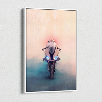 BMW S1000RR Inspired Supersport Wall Art, Modern Canvas Art & Motorcycle Garage Decor