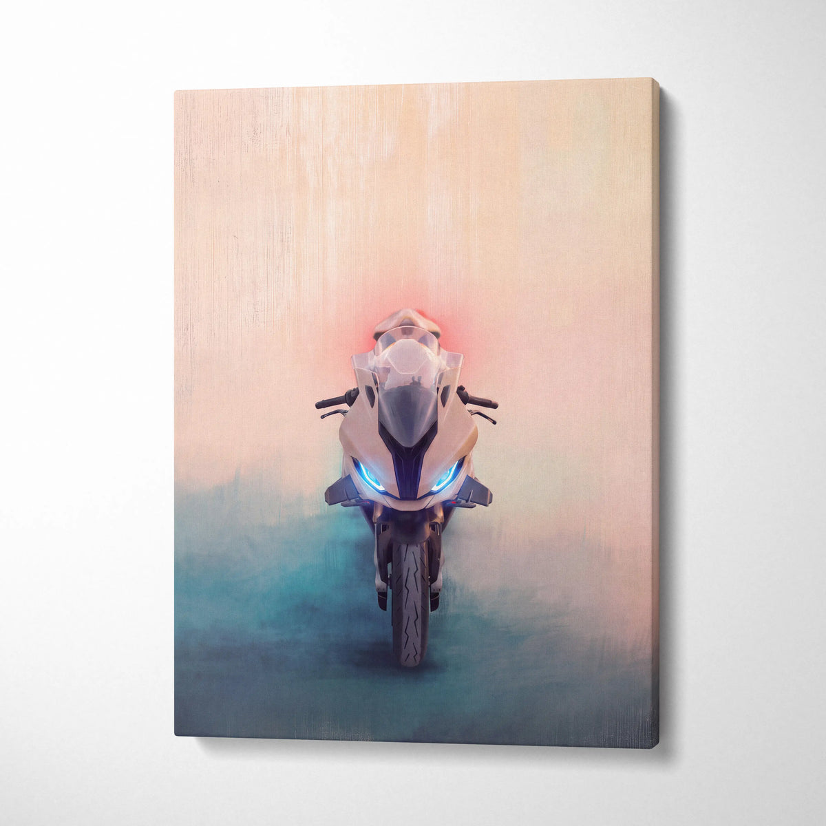 BMW S1000RR Inspired Supersport Wall Art, Modern Canvas Art & Motorcycle Garage Decor