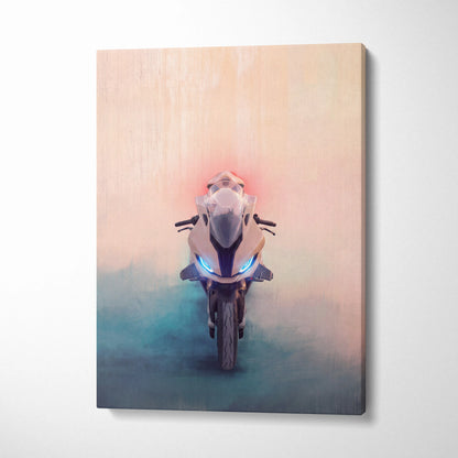 BMW S1000RR Inspired Supersport Wall Art, Modern Canvas Art & Motorcycle Garage Decor