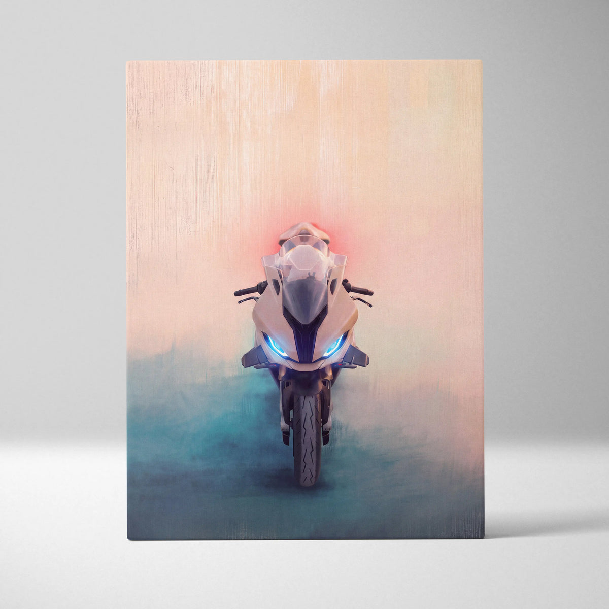 BMW S1000RR Inspired Supersport Wall Art, Modern Canvas Art & Motorcycle Garage Decor