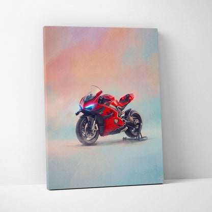 Ducati Superleggera V4 Inspired Canvas Art, Sport Bike Wall Art & Italian Superbike Racing Decor