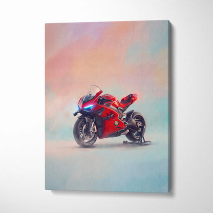 Ducati Superleggera V4 Inspired Canvas Art, Sport Bike Wall Art & Italian Superbike Racing Decor