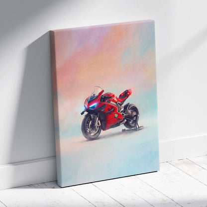 Ducati Superleggera V4 Inspired Canvas Art, Sport Bike Wall Art & Italian Superbike Racing Decor