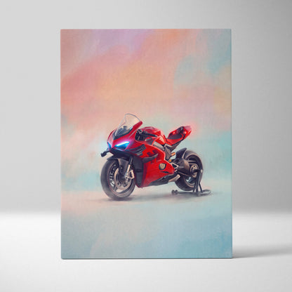 Ducati Superleggera V4 Inspired Canvas Art, Sport Bike Wall Art & Italian Superbike Racing Decor