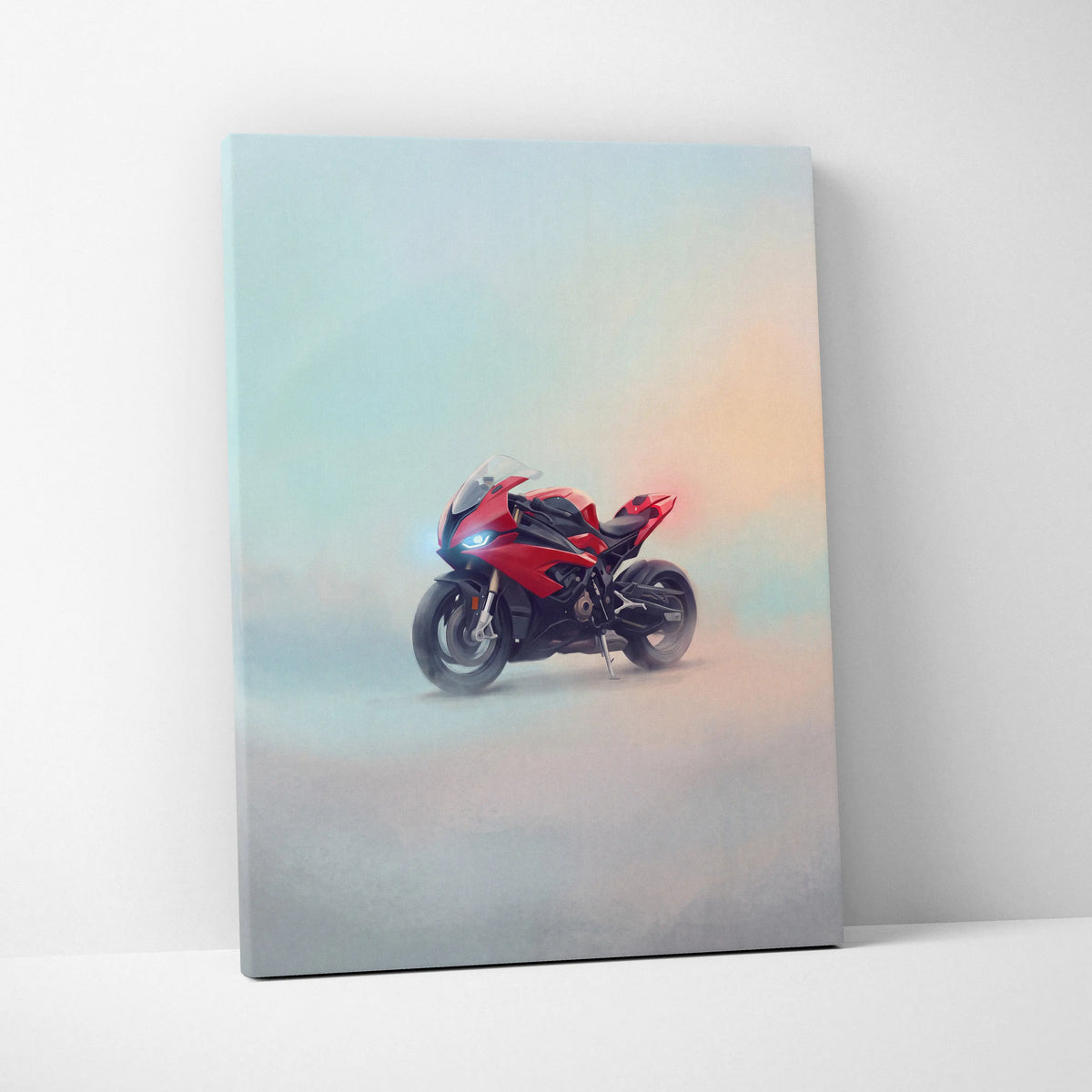 BMW S1000RR Inspired Canvas Art, Superbike Poster and Modern Garage Decor