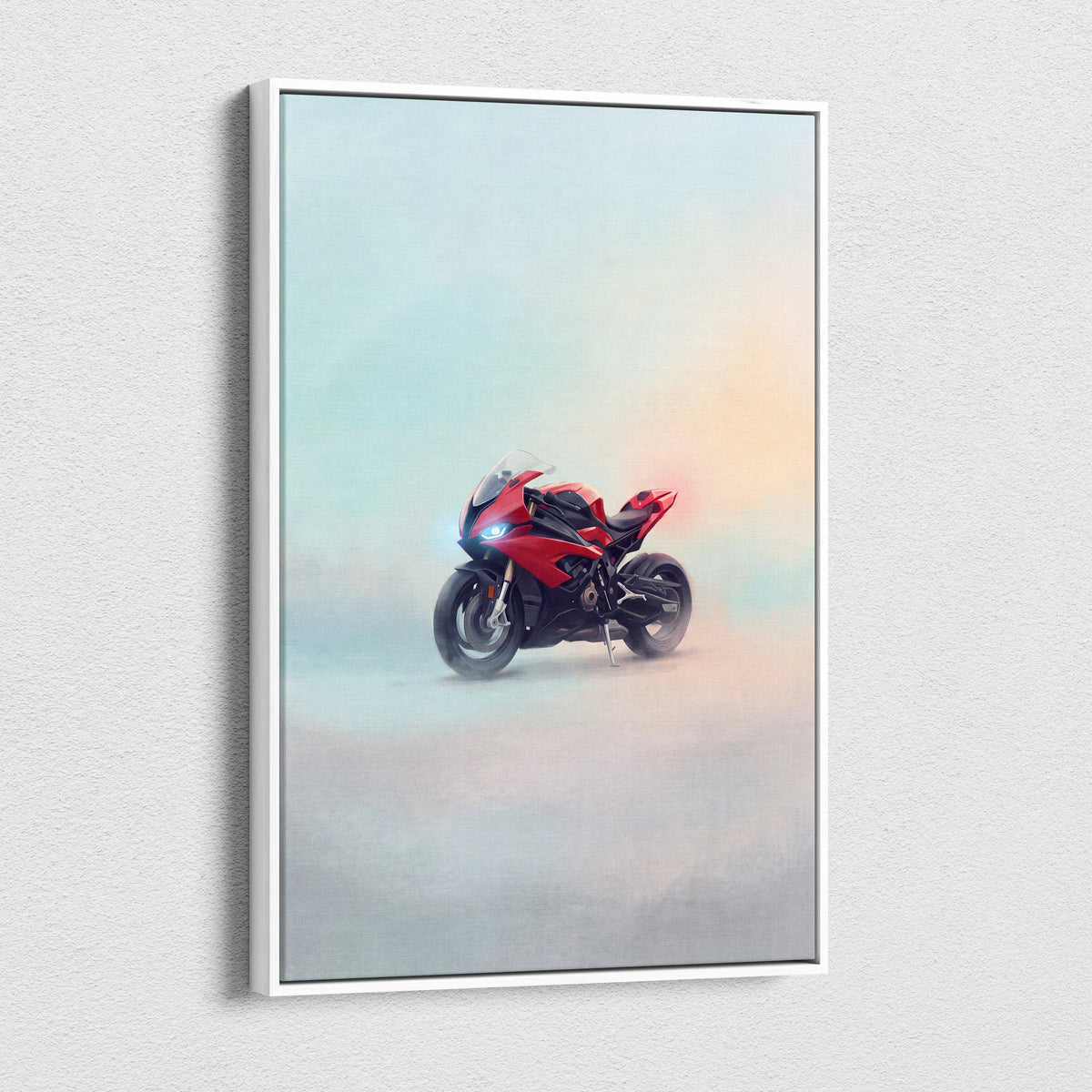BMW S1000RR Inspired Canvas Art, Superbike Poster and Modern Garage Decor