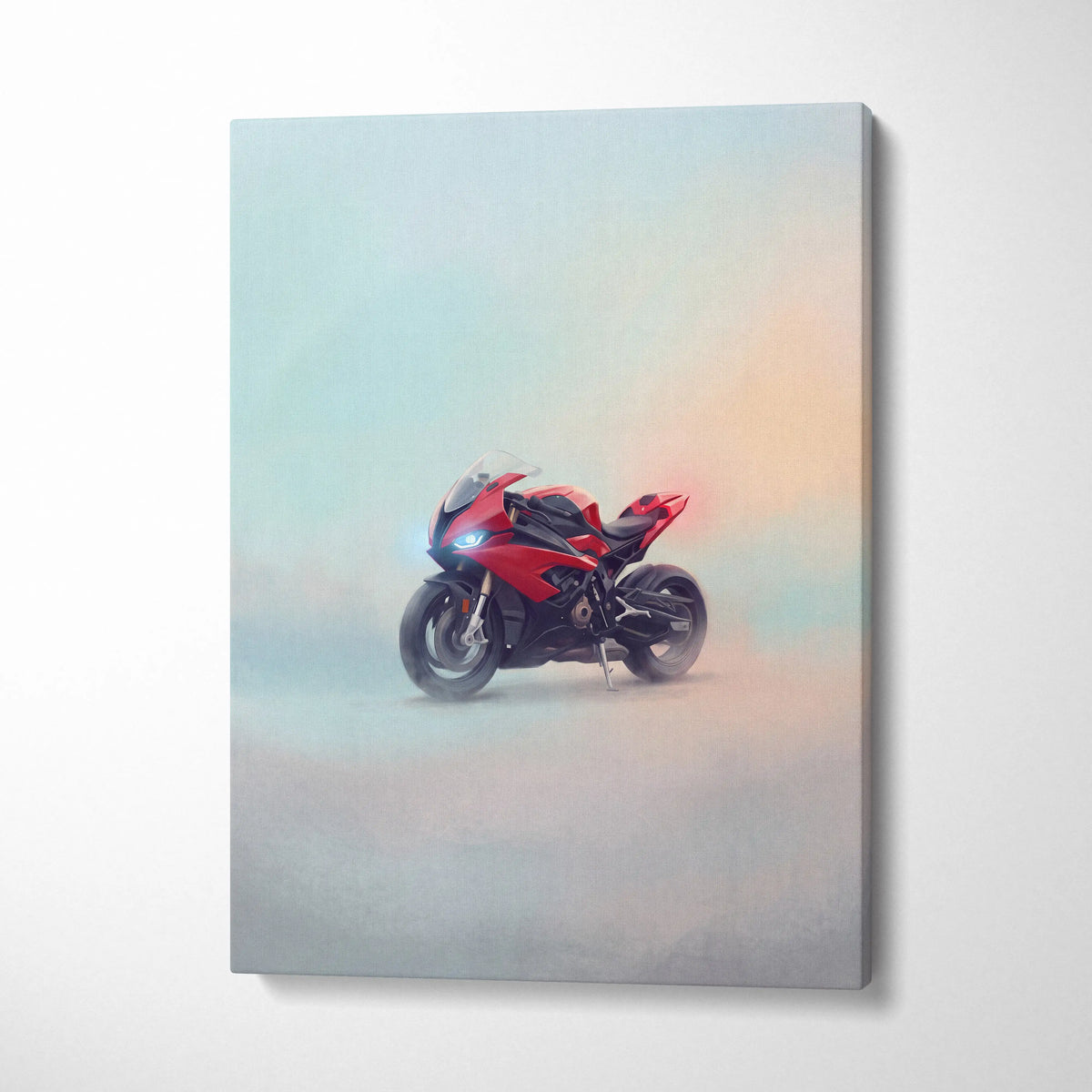 BMW S1000RR Inspired Canvas Art, Superbike Poster and Modern Garage Decor