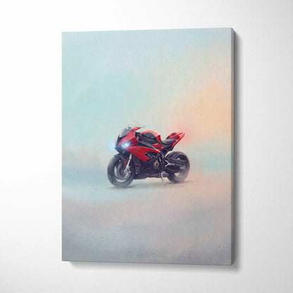 BMW S1000RR Inspired Canvas Art, Superbike Poster and Modern Garage Decor