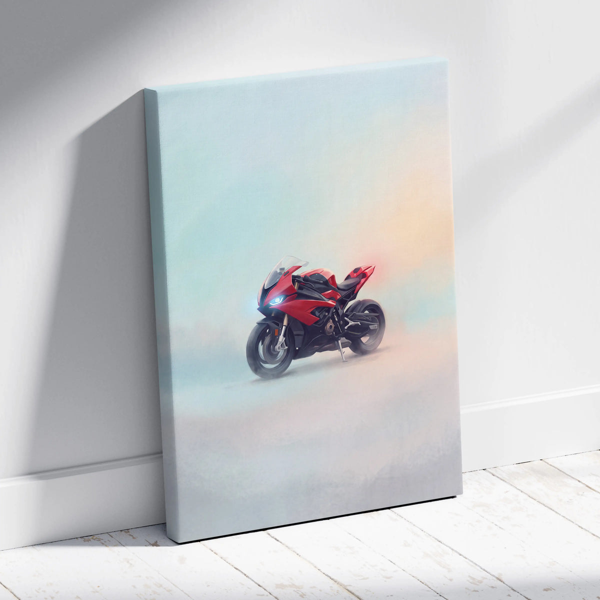 BMW S1000RR Inspired Canvas Art, Superbike Poster and Modern Garage Decor