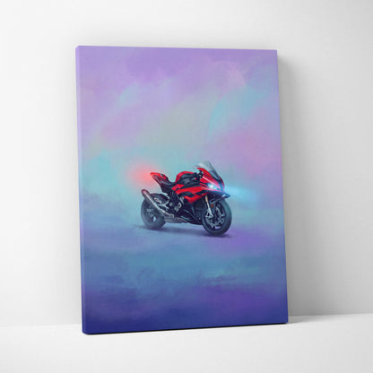 BMW S1000RR Inspired Canvas Art, Superbike Poster and Modern Motorcycle Decor