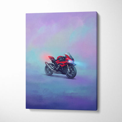 BMW S1000RR Inspired Canvas Art, Superbike Poster and Modern Motorcycle Decor