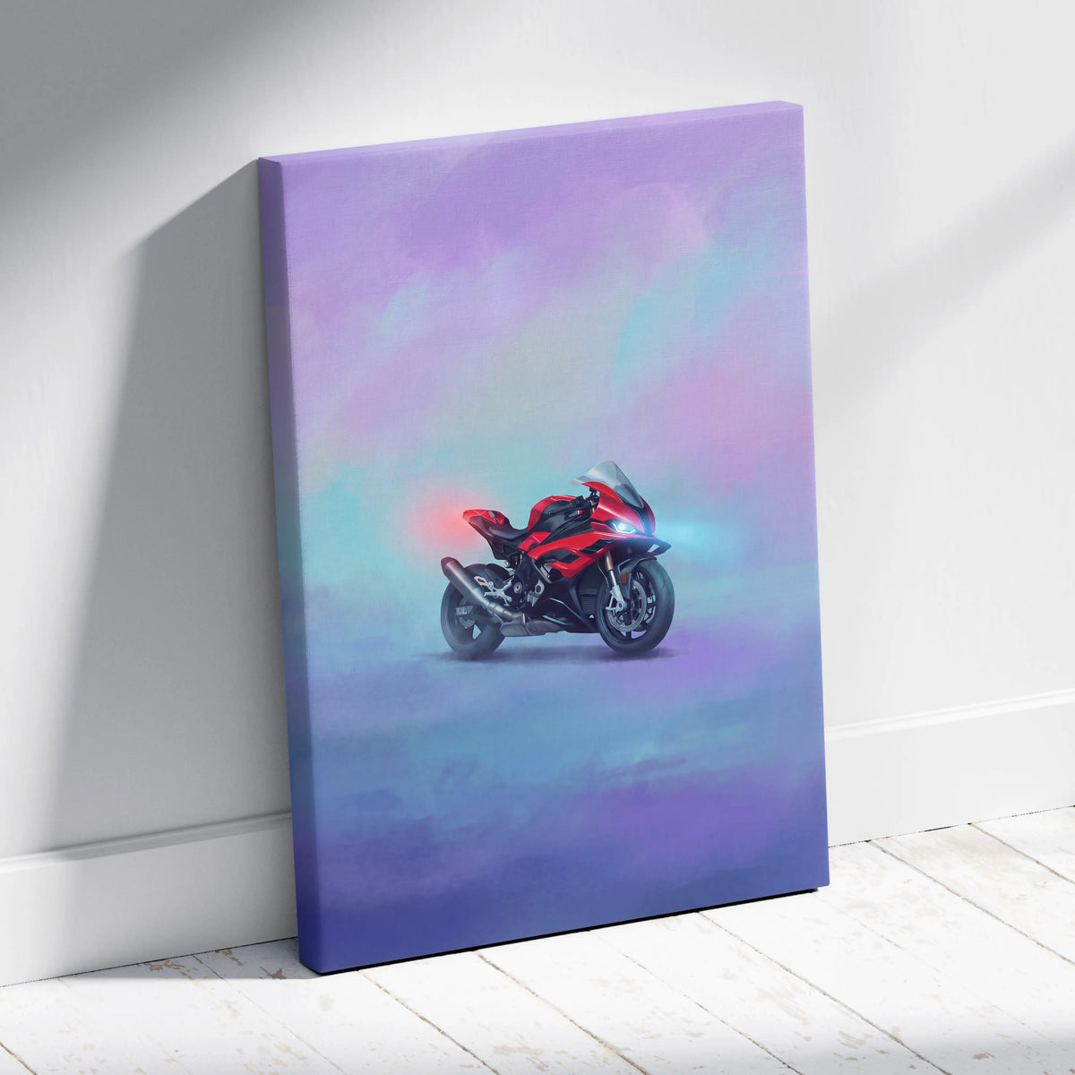 BMW S1000RR Inspired Canvas Art, Superbike Poster and Modern Motorcycle Decor