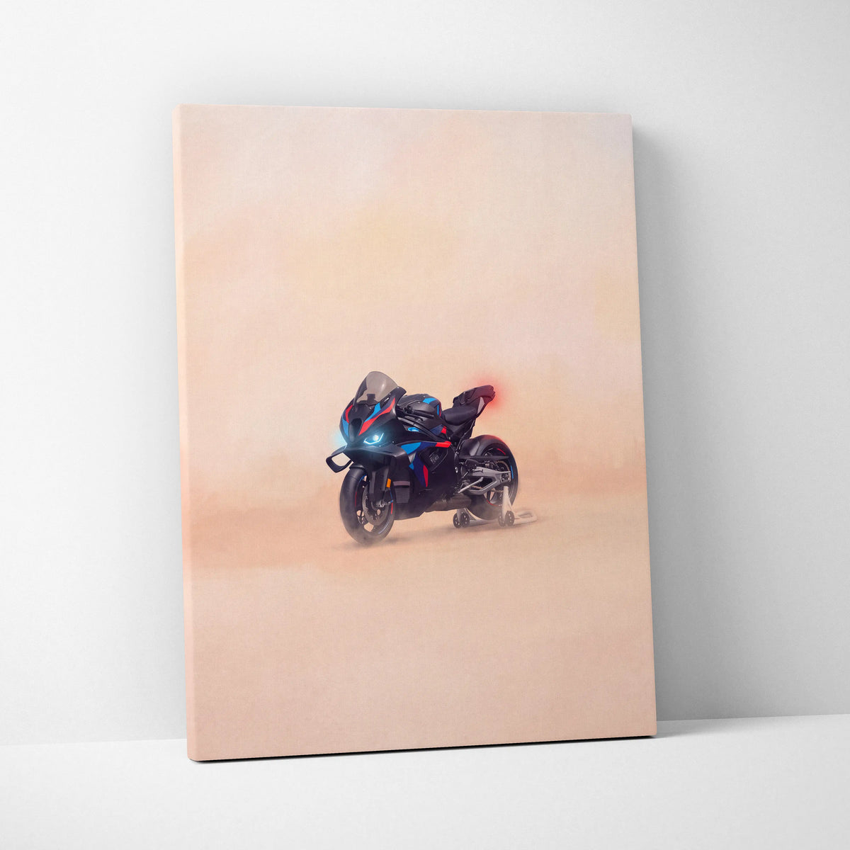 BMW M1000RR Inspired Motorcycle Wall Art, Carbon Track Machine Print and Garage Decor