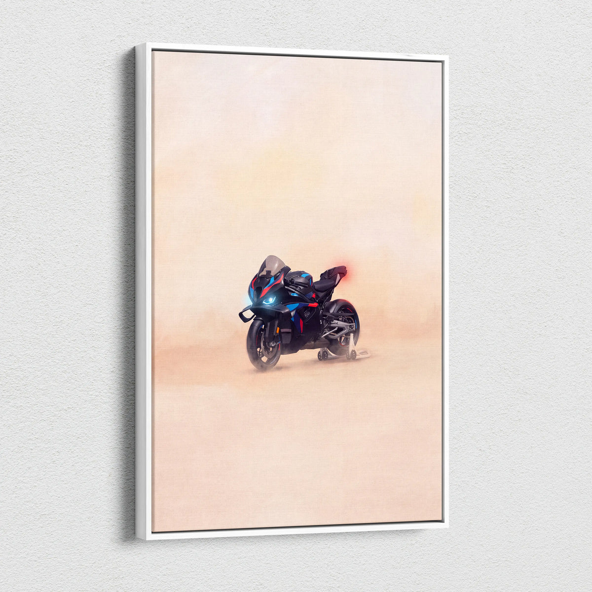 BMW M1000RR Inspired Motorcycle Wall Art, Carbon Track Machine Print and Garage Decor