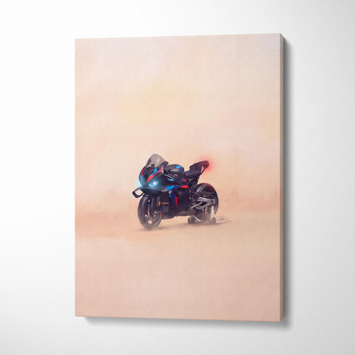 BMW M1000RR Inspired Motorcycle Wall Art, Carbon Track Machine Print and Garage Decor
