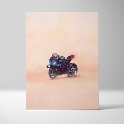 BMW M1000RR Inspired Motorcycle Wall Art, Carbon Track Machine Print and Garage Decor