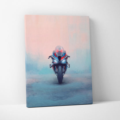 BMW M1000RR Inspired Sport Bike Wall Art, Carbon Winglet Superbike Print and Modern Garage Decor
