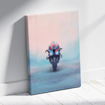 BMW M1000RR Inspired Sport Bike Wall Art, Carbon Winglet Superbike Print and Modern Garage Decor