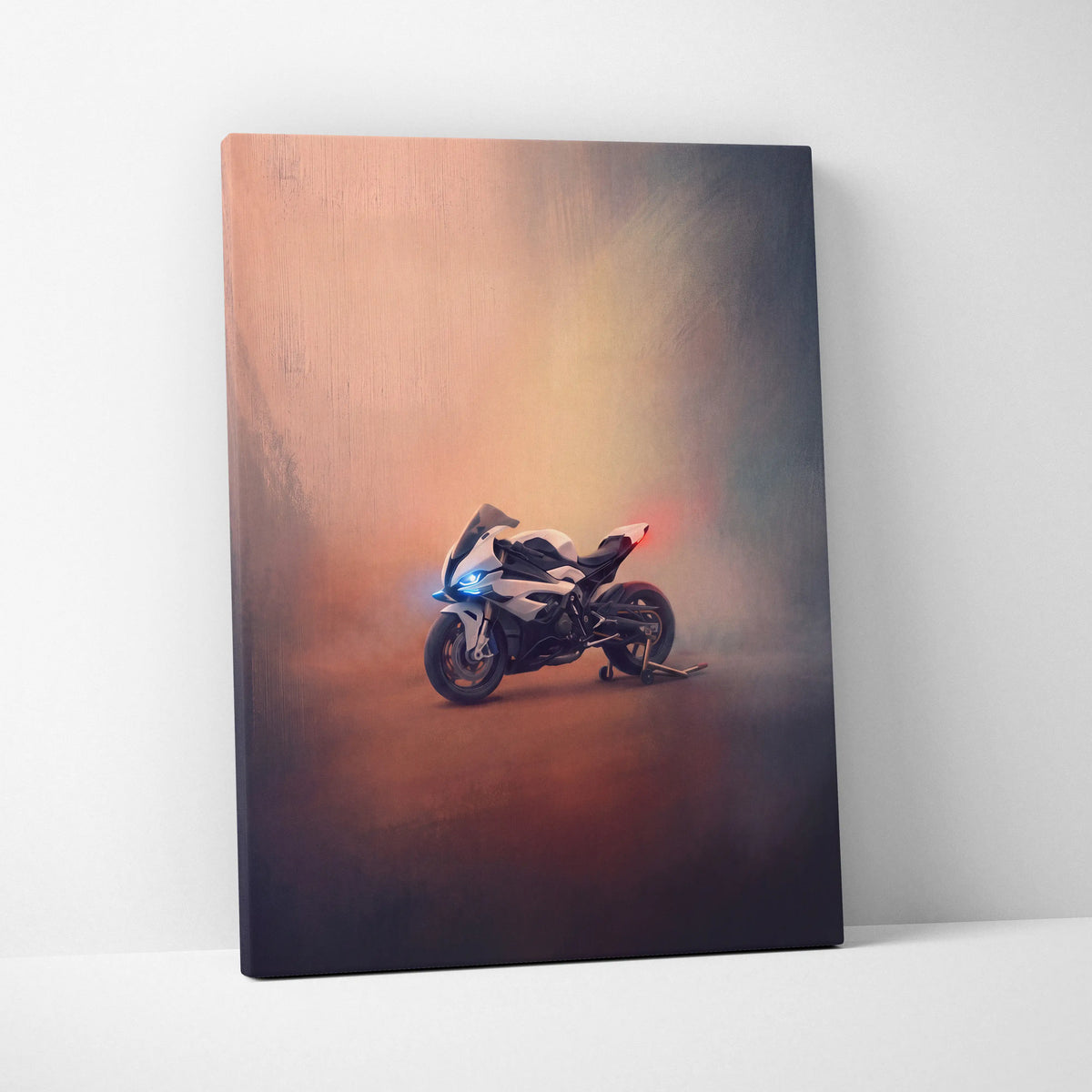 BMW S1000RR Inspired Supersport Wall Art, Motorsport Track Machine Canvas and Racing Fan Gift