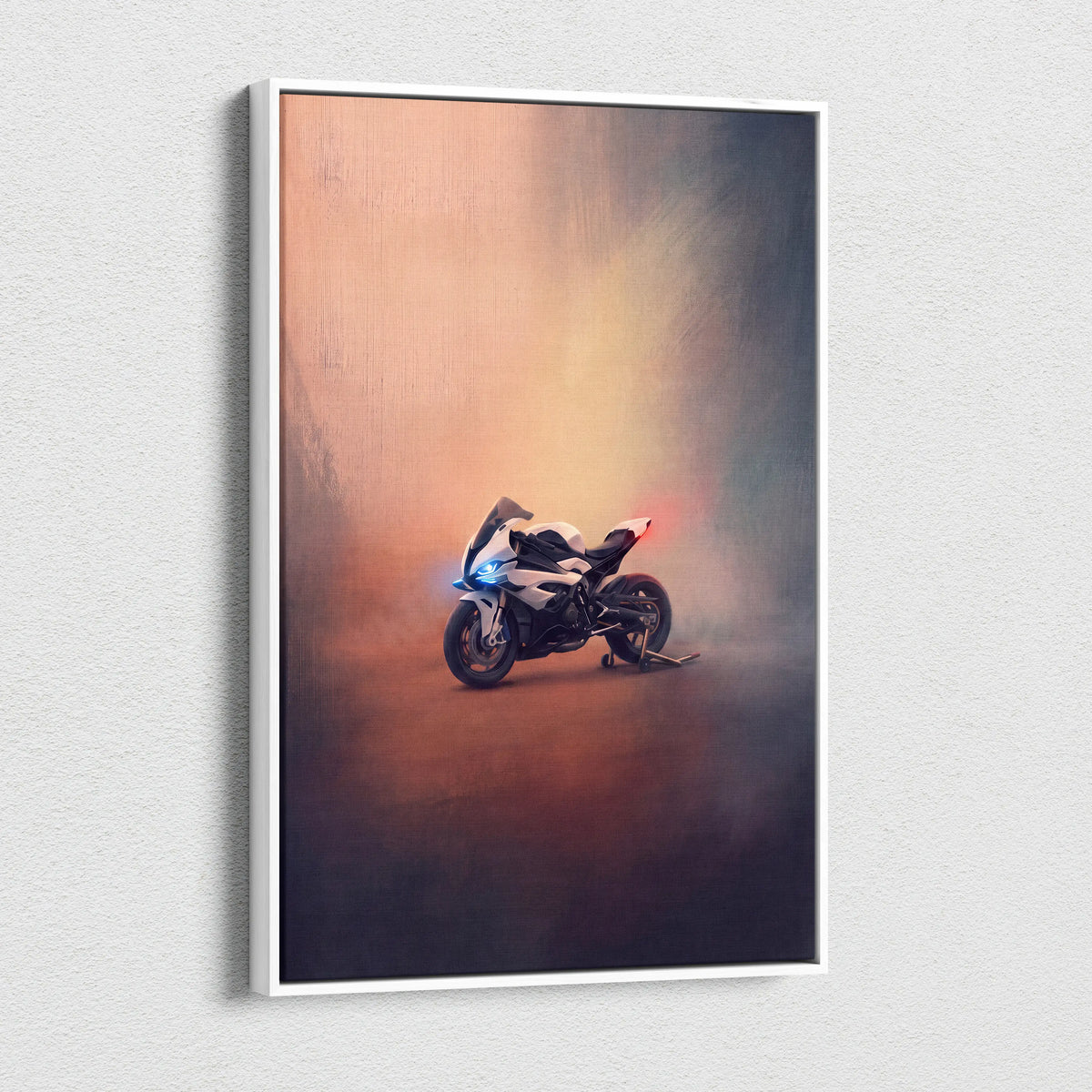 BMW S1000RR Inspired Supersport Wall Art, Motorsport Track Machine Canvas and Racing Fan Gift