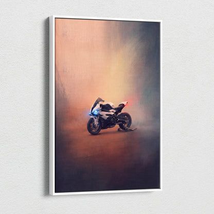 BMW S1000RR Inspired Supersport Wall Art, Motorsport Track Machine Canvas and Racing Fan Gift