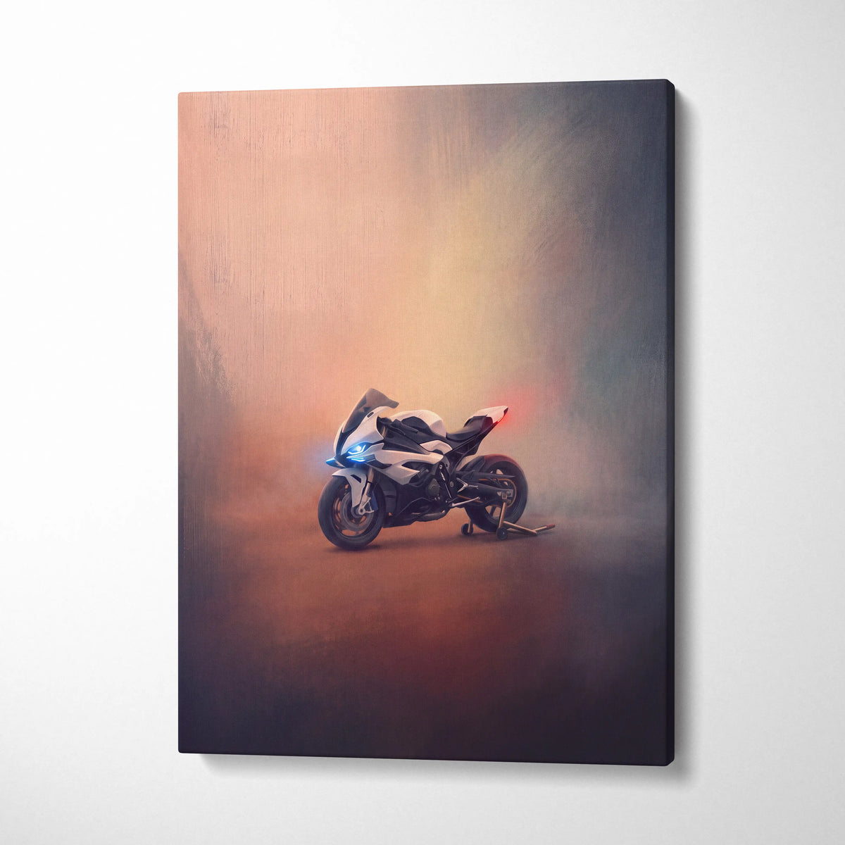BMW S1000RR Inspired Supersport Wall Art, Motorsport Track Machine Canvas and Racing Fan Gift