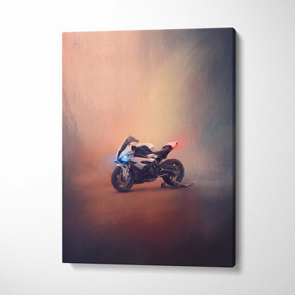 BMW S1000RR Inspired Supersport Wall Art, Motorsport Track Machine Canvas and Racing Fan Gift