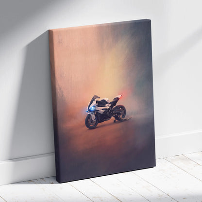 BMW S1000RR Inspired Supersport Wall Art, Motorsport Track Machine Canvas and Racing Fan Gift
