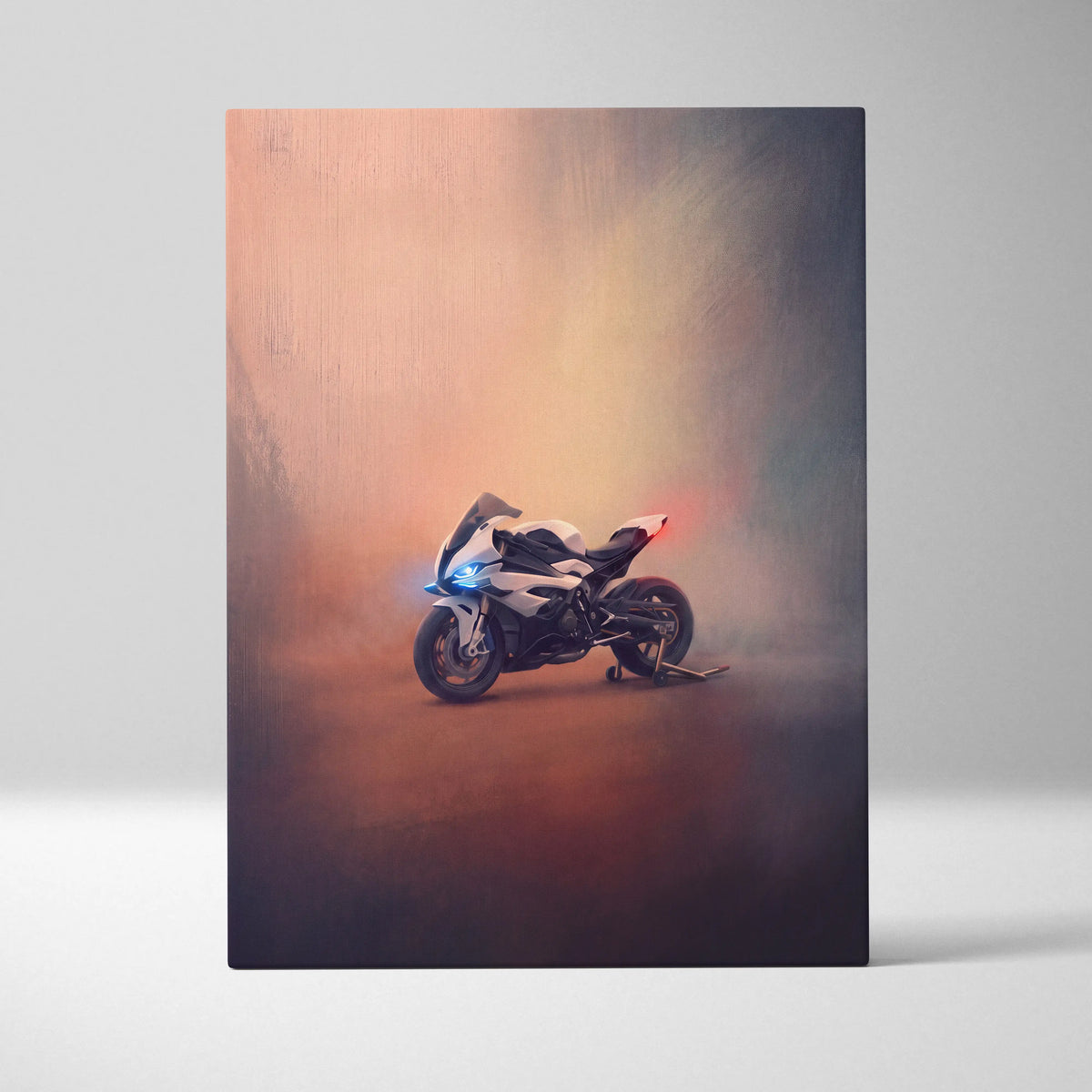 BMW S1000RR Inspired Supersport Wall Art, Motorsport Track Machine Canvas and Racing Fan Gift