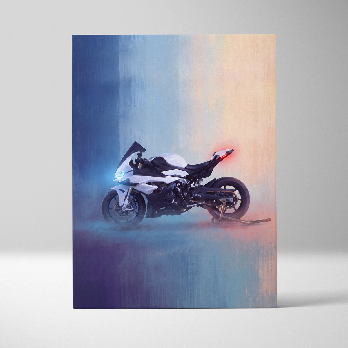 BMW S1000RR Inspired Motorcycle Wall Art, Monochromatic Track Print and Rider Gift