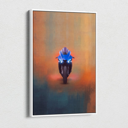 Yamaha R1 Inspired Canvas Art, Crossplane Superbike Poster and Racing Fan Decor