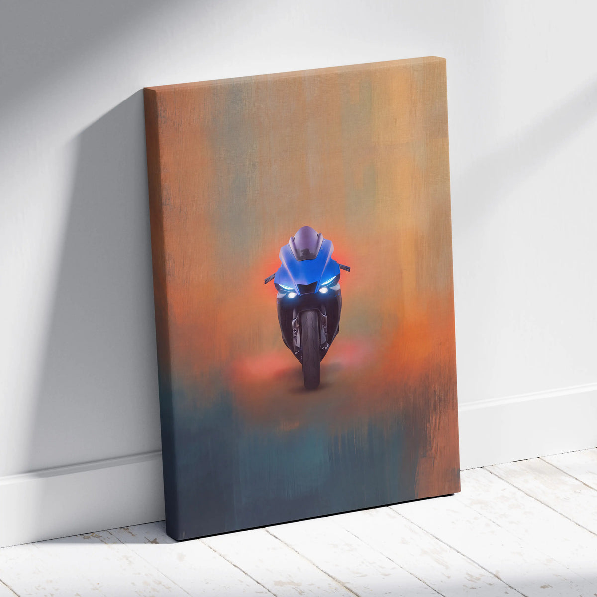 Yamaha R1 Inspired Canvas Art, Crossplane Superbike Poster and Racing Fan Decor