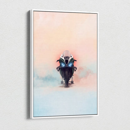 BMW M1000RR Isle of Man TT Edition Inspired Supersport Wall Art, Carbon Track Machine Canvas and Rider Gift