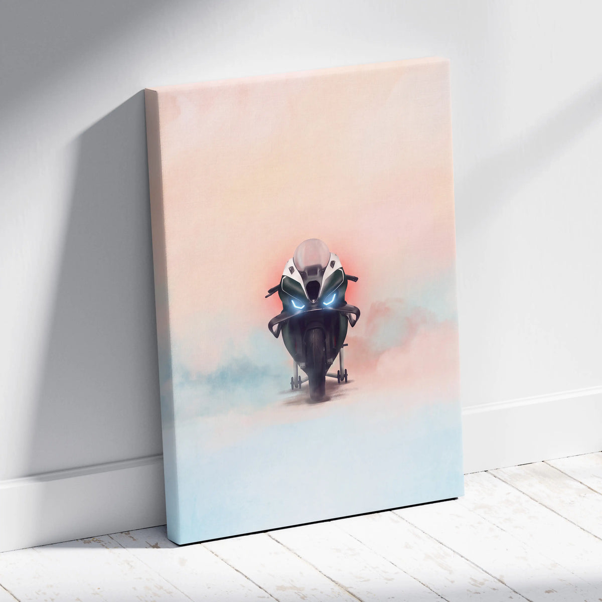 BMW M1000RR Isle of Man TT Edition Inspired Supersport Wall Art, Carbon Track Machine Canvas and Rider Gift