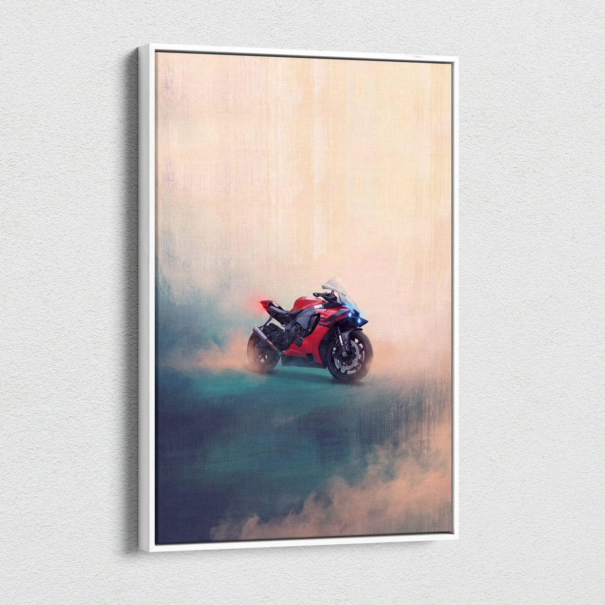 Yamaha YZF-R1 Inspired Sport Bike Wall Art, Track Day Print and Garage Decor