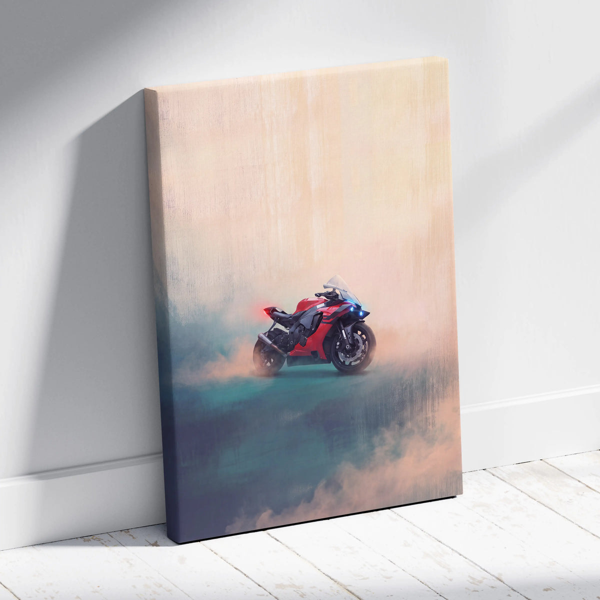 Yamaha YZF-R1 Inspired Sport Bike Wall Art, Track Day Print and Garage Decor