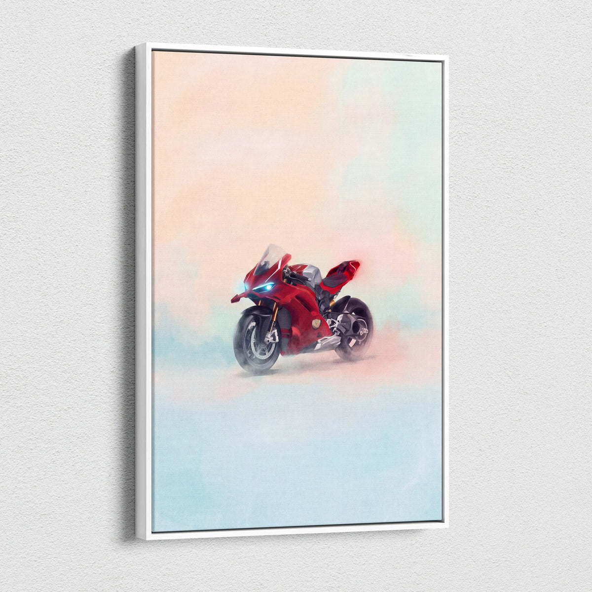 Ducati Panigale V4S Inspired Supersport Wall Art, Red Superbike Canvas and Motorcycle Gift