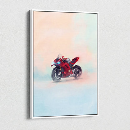 Ducati Panigale V4S Inspired Supersport Wall Art, Red Superbike Canvas and Motorcycle Gift