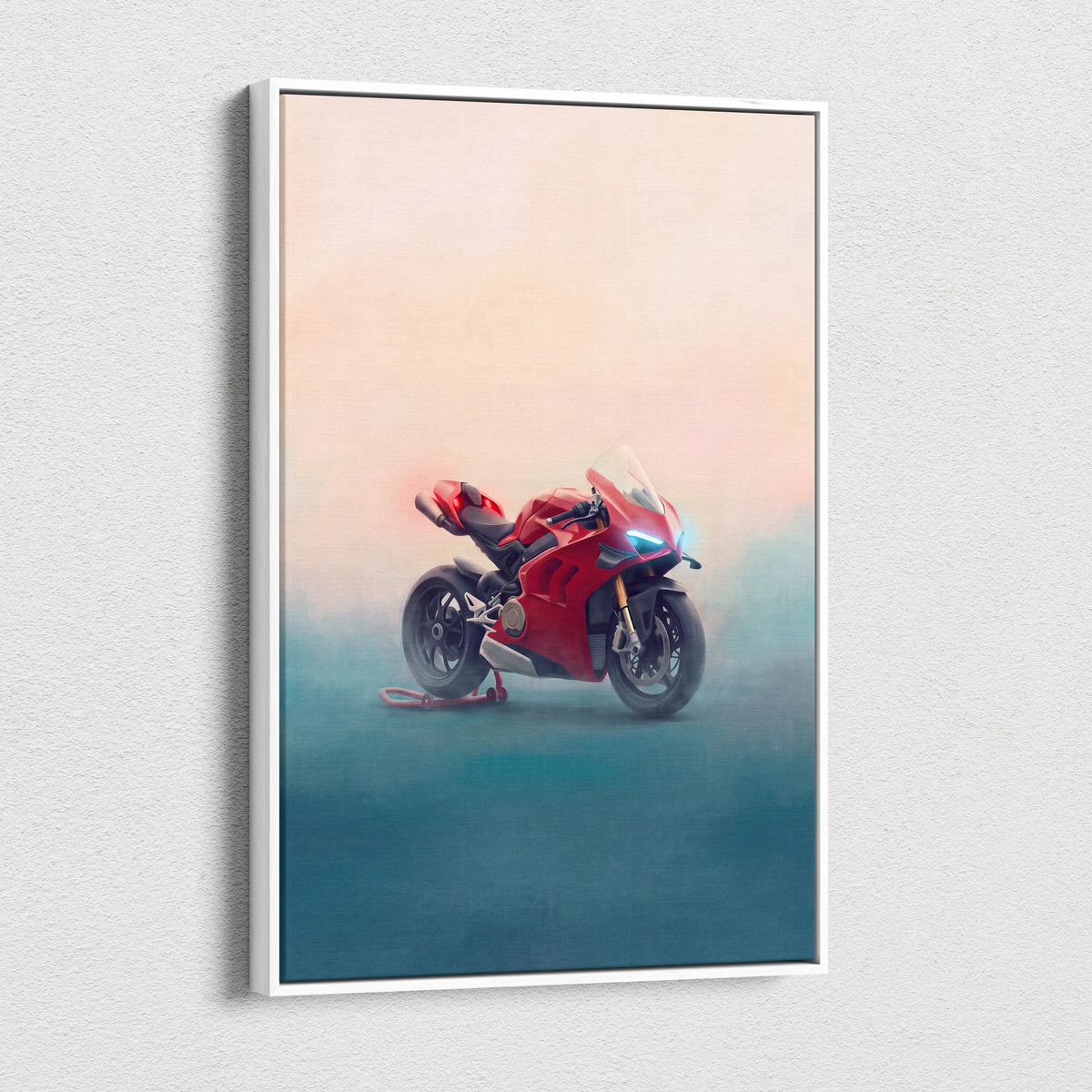 Ducati Panigale V4S Inspired Motorcycle Wall Art, Italian Superbike Print and Garage Decor