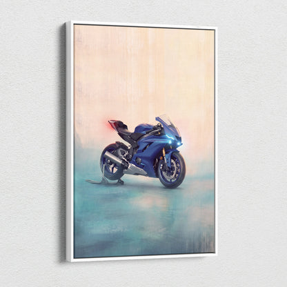 Yamaha R6 Inspired Canvas Art, Track Day Racing Poster and Rider Gift