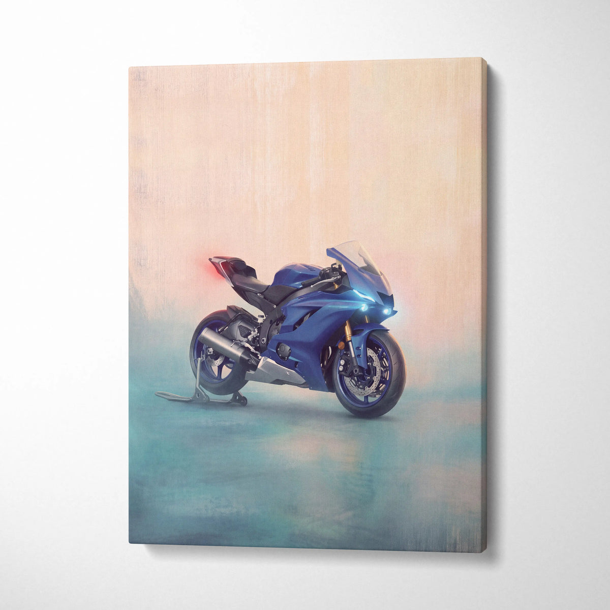 Yamaha R6 Inspired Canvas Art, Track Day Racing Poster and Rider Gift