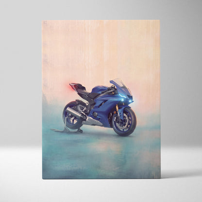 Yamaha R6 Inspired Canvas Art, Track Day Racing Poster and Rider Gift