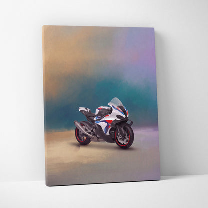 BMW M1000RR Inspired Canvas Art, Carbon Track Machine Poster and Motorsport Fan Gift