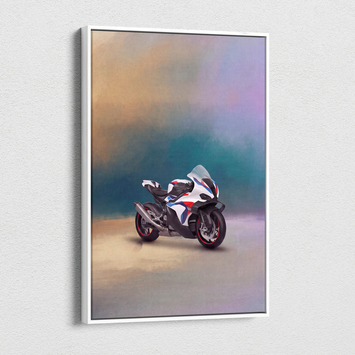 BMW M1000RR Inspired Canvas Art, Carbon Track Machine Poster and Motorsport Fan Gift