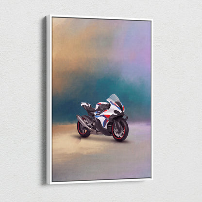 BMW M1000RR Inspired Canvas Art, Carbon Track Machine Poster and Motorsport Fan Gift