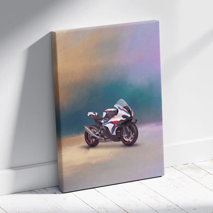 BMW M1000RR Inspired Canvas Art, Carbon Track Machine Poster and Motorsport Fan Gift