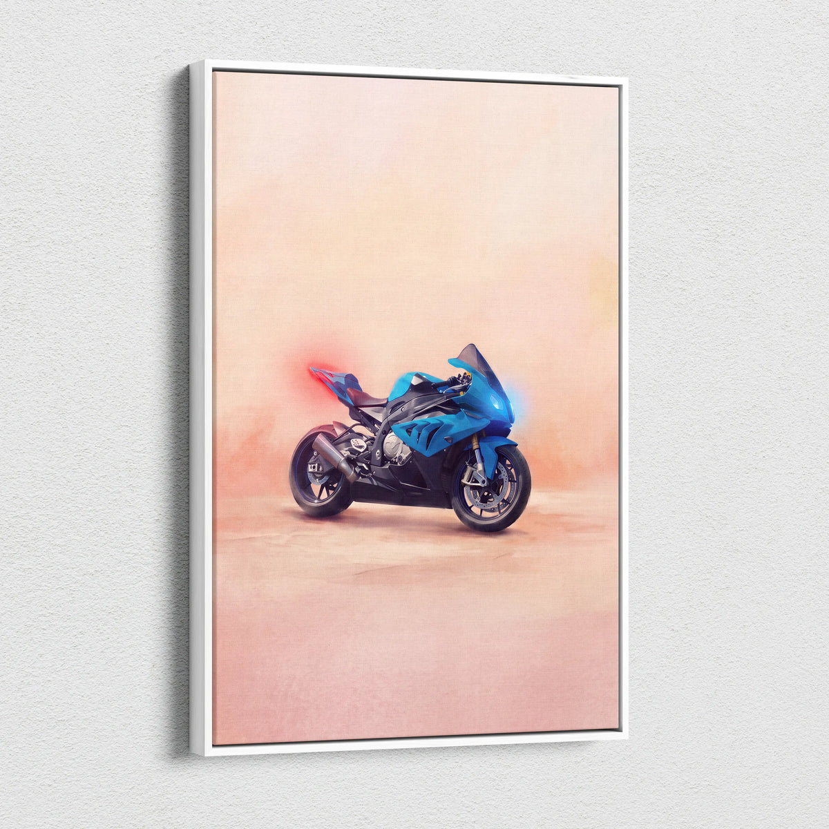 BMW S1000RR Inspired Sport Bike Wall Art, M-Power Superbike Print and Garage Decor