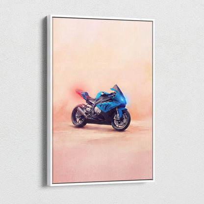 BMW S1000RR Inspired Sport Bike Wall Art, M-Power Superbike Print and Garage Decor